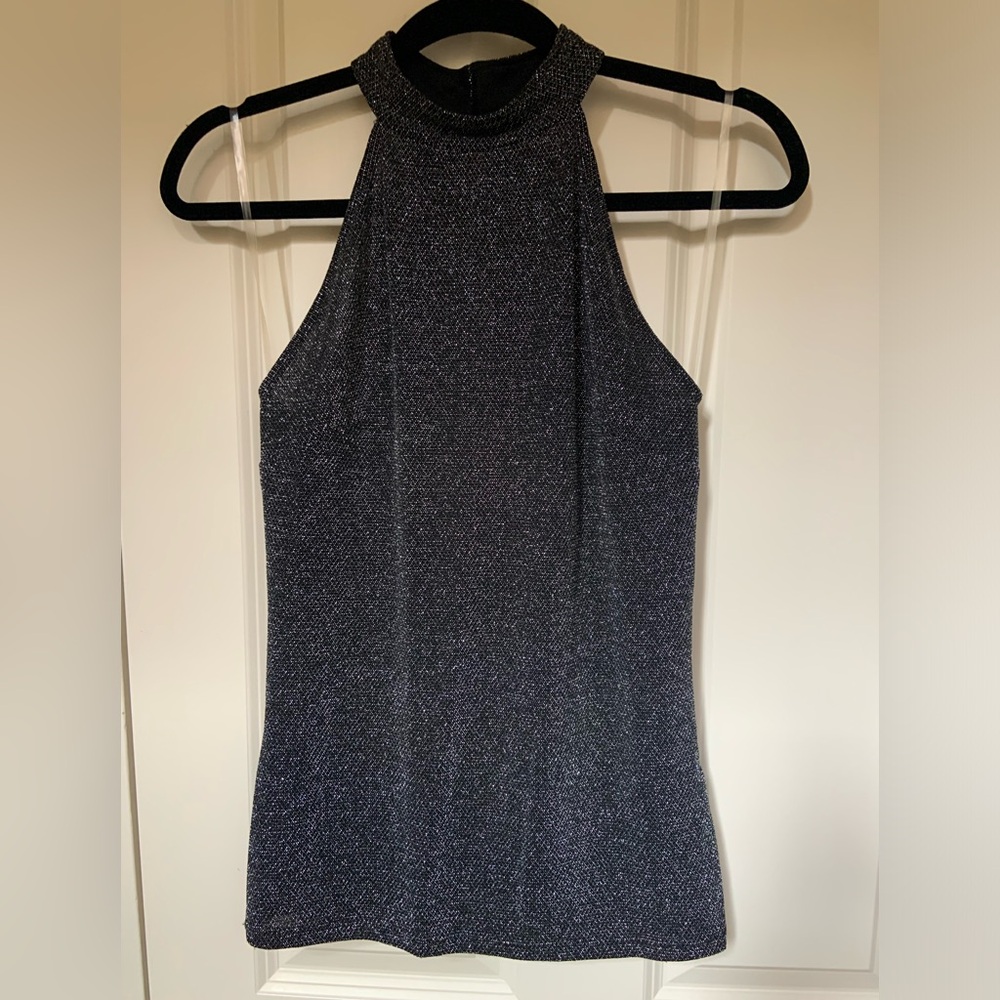 Stunning Sexy black & silver halter top